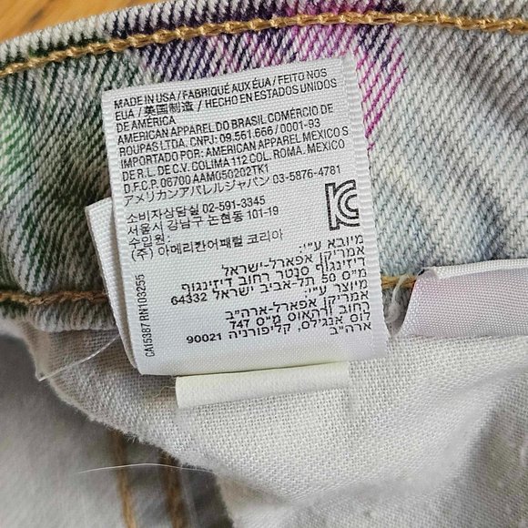 American Apparel High Waisted Floral Jean Shorts Size 27 - Picture 7 of 8